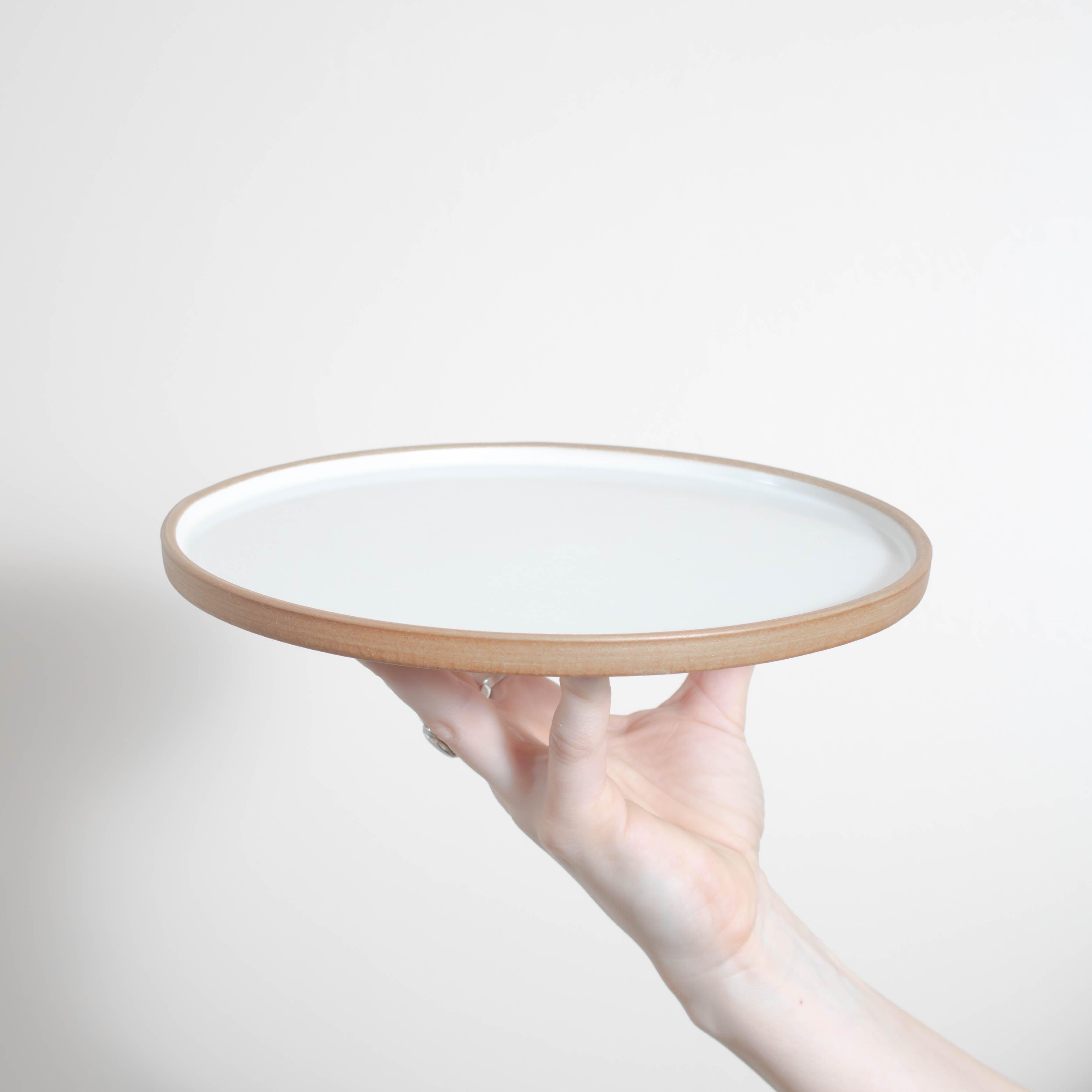 Matte White With Rye Edge 23.5cm Flat Dinner Plate Bespoke 77